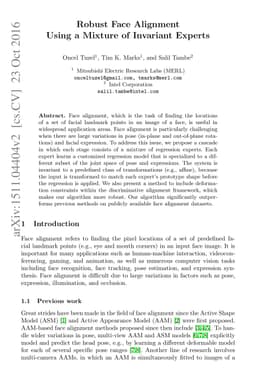 Robust Face Alignment Using a Mixture of Invariant Experts