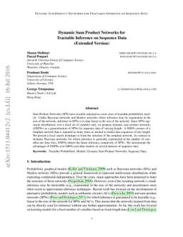 Dynamic Sum Product Networks for Tractable Inference on Sequence Data
  (Extended Version)
