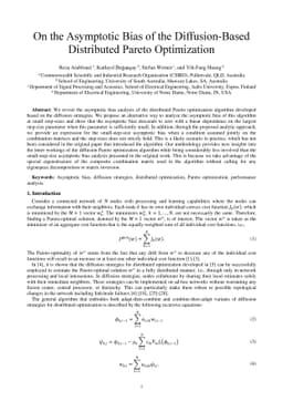 On the Asymptotic Bias of the Diffusion-Based Distributed Pareto
  Optimization