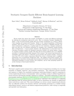 Stochastic Synapses Enable Efficient Brain-Inspired Learning Machines