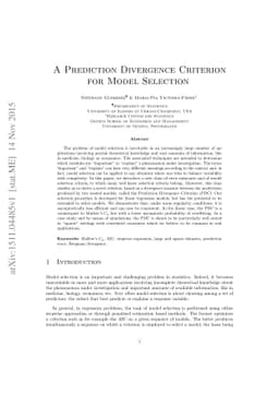 A Prediction Divergence Criterion for Model Selection
