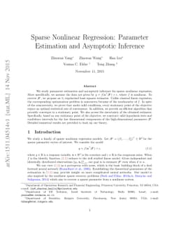 Sparse Nonlinear Regression: Parameter Estimation and Asymptotic
  Inference