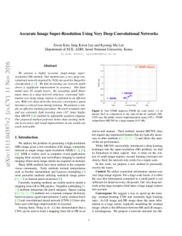 Accurate Image Super-Resolution Using Very Deep Convolutional Networks