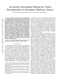 An Iterative Reweighted Method for Tucker Decomposition of Incomplete
  Multiway Tensors