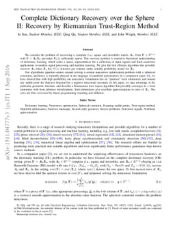 Complete Dictionary Recovery over the Sphere II: Recovery by Riemannian
  Trust-region Method