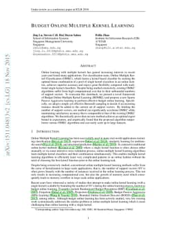 Budget Online Multiple Kernel Learning