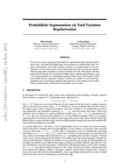 Probabilistic Segmentation via Total Variation Regularization