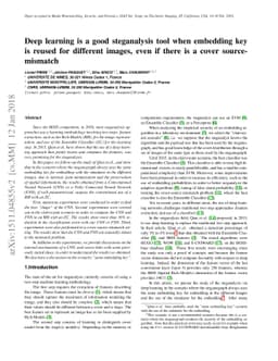 Deep learning is a good steganalysis tool when embedding key is reused
  for different images, even if there is a cover source-mismatch