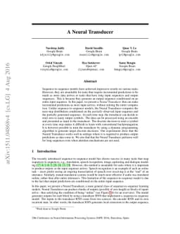 A Neural Transducer