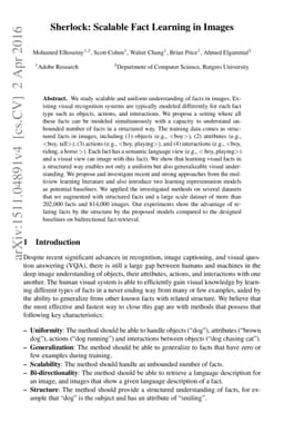 Sherlock: Scalable Fact Learning in Images