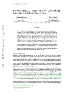 Convolutional Models for Joint Object Categorization and Pose Estimation