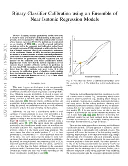 Binary Classifier Calibration using an Ensemble of Near Isotonic
  Regression Models