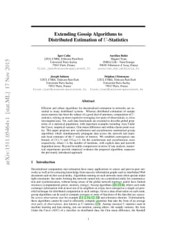 Extending Gossip Algorithms to Distributed Estimation of U-Statistics