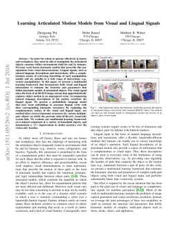 Learning Articulated Motion Models from Visual and Lingual Signals