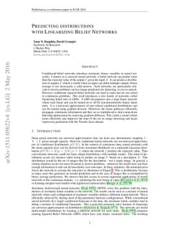 Predicting distributions with Linearizing Belief Networks