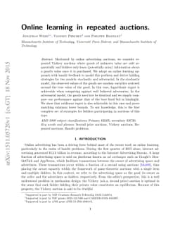 Online learning in repeated auctions