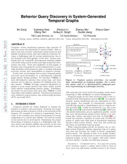 Behavior Query Discovery in System-Generated Temporal Graphs