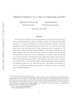 Optimal inference in a class of regression models