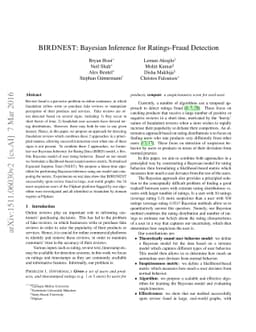BIRDNEST: Bayesian Inference for Ratings-Fraud Detection