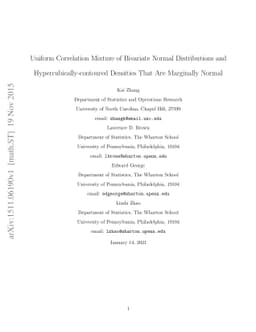 Uniform Correlation Mixture of Bivariate Normal Distributions and
  Hypercubically-contoured Densities That Are Marginally Normal