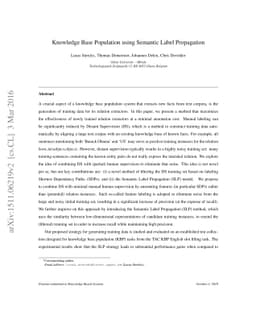 Knowledge Base Population using Semantic Label Propagation