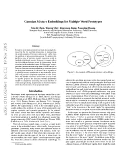 Gaussian Mixture Embeddings for Multiple Word Prototypes