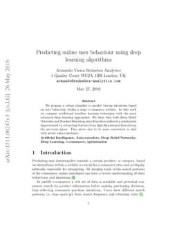 Predicting online user behaviour using deep learning algorithms