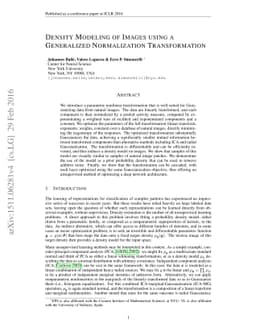 Density Modeling of Images using a Generalized Normalization
  Transformation