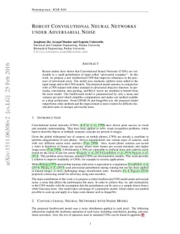 Robust Convolutional Neural Networks under Adversarial Noise