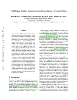 Multilingual Relation Extraction using Compositional Universal Schema