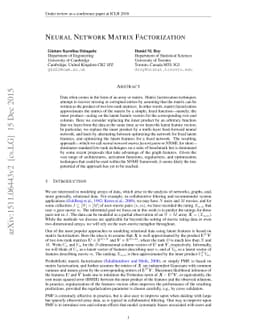 Neural Network Matrix Factorization