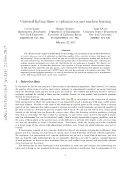 Universal halting times in optimization and machine learning
