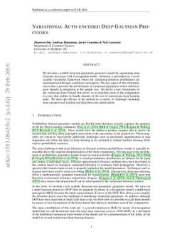 Variational Auto-encoded Deep Gaussian Processes