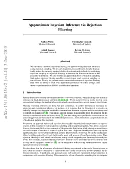 Bayesian inference via rejection filtering
