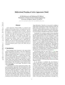 Bidirectional Warping of Active Appearance Model