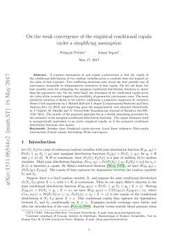 On the weak convergence of the empirical conditional copula under a
  simplifying assumption