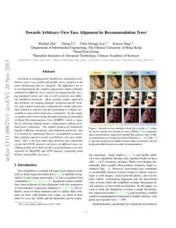 Towards Arbitrary-View Face Alignment by Recommendation Trees