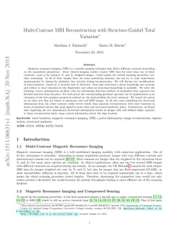 Multi-Contrast MRI Reconstruction with Structure-Guided Total Variation