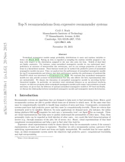 Top-N recommendations from expressive recommender systems