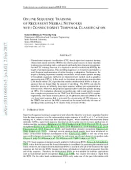 Online Sequence Training of Recurrent Neural Networks with Connectionist
  Temporal Classification