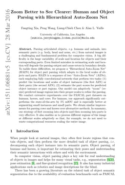 Zoom Better to See Clearer: Human and Object Parsing with Hierarchical
  Auto-Zoom Net