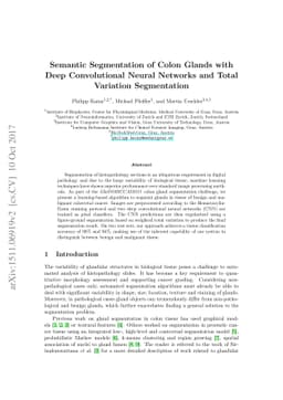 Semantic Segmentation of Colon Glands with Deep Convolutional Neural
  Networks and Total Variation Segmentation