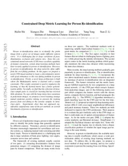Constrained Deep Metric Learning for Person Re-identification
