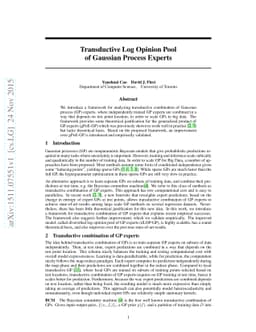 Transductive Log Opinion Pool of Gaussian Process Experts