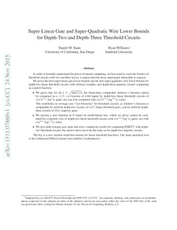 Super-Linear Gate and Super-Quadratic Wire Lower Bounds for Depth-Two
  and Depth-Three Threshold Circuits