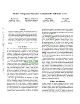 Welfare of Sequential Allocation Mechanisms for Indivisible Goods