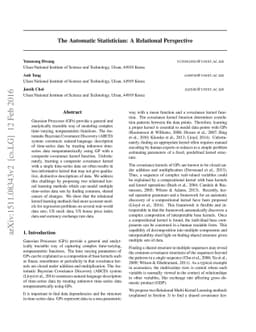 The Automatic Statistician: A Relational Perspective