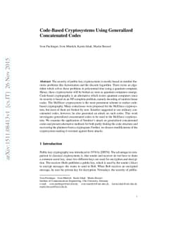 Code-Based Cryptosystems Using Generalized Concatenated Codes