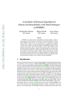 A Symbolic SAT-based Algorithm for Almost-sure Reachability with Small
  Strategies in POMDPs