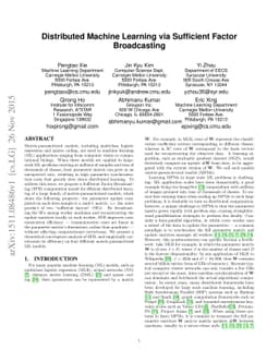 Distributed Machine Learning via Sufficient Factor Broadcasting